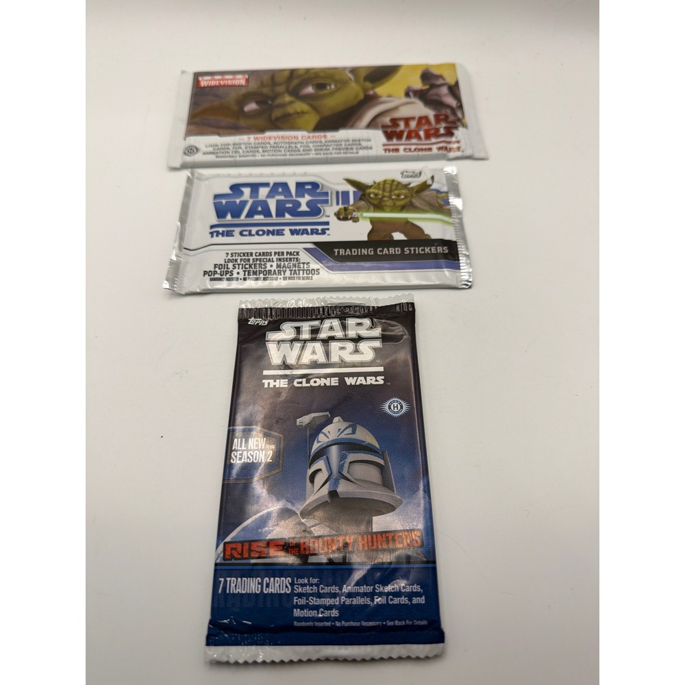Star Wars The Clone Wars Topps Trading Card Pack Lot Widevision Bounty Hunters